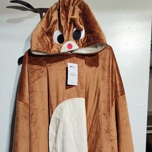 Comfy Reindeer Hooded Blanket,Nwt